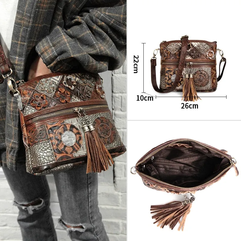 COBBLER LEGEND   Genuine Leather Bohemian Design Cross-body Shoulder Bag