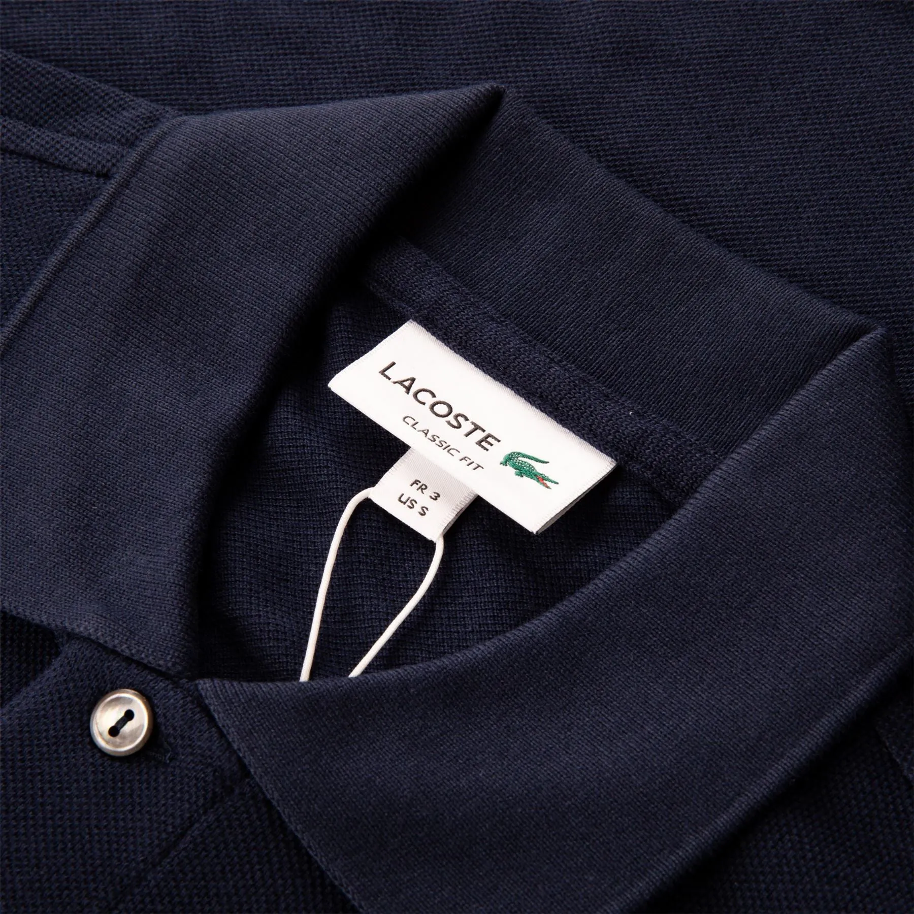 Flocked Pique Polo Navy Blue - SS24