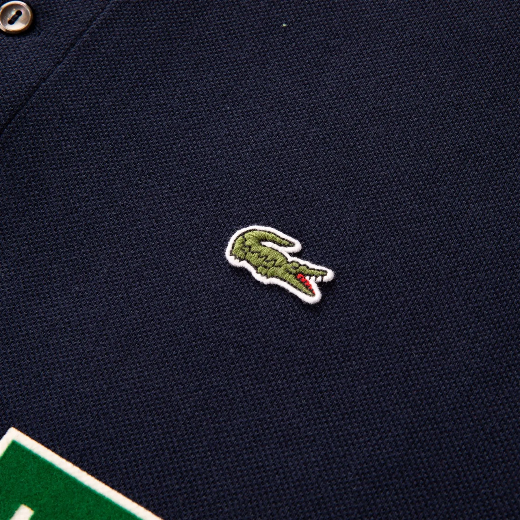 Flocked Pique Polo Navy Blue - SS24