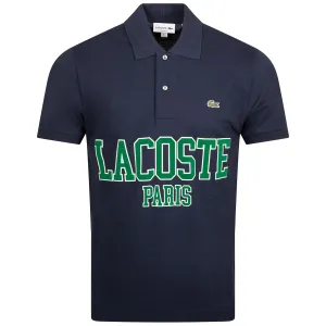 Flocked Pique Polo Navy Blue - SS24