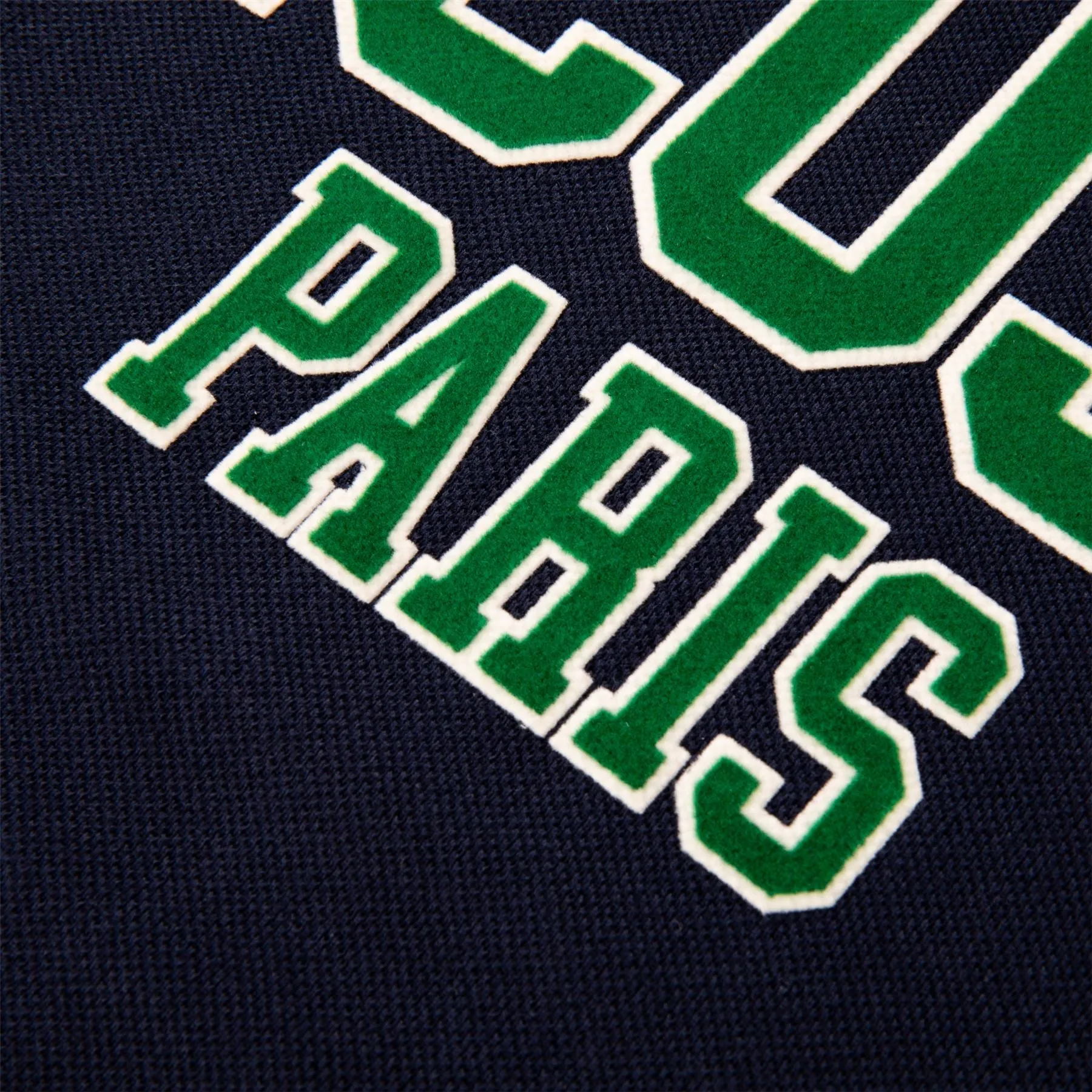 Flocked Pique Polo Navy Blue - SS24