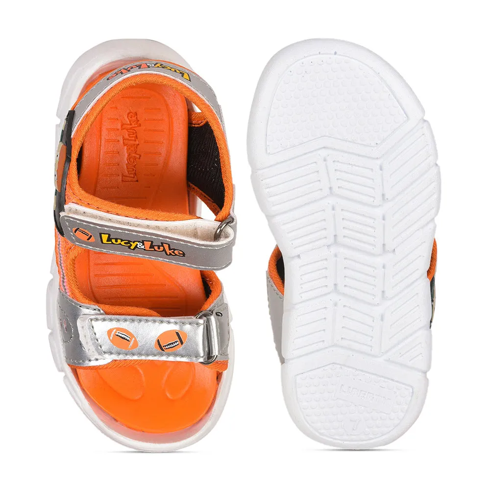 Lucy & Luke (Orange) Casual Sandal For Kids FLYNN-27 By Liberty