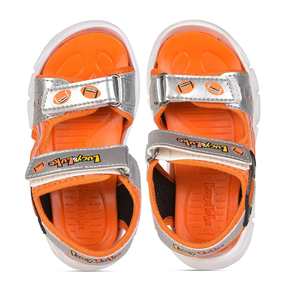 Lucy & Luke (Orange) Casual Sandal For Kids FLYNN-27 By Liberty