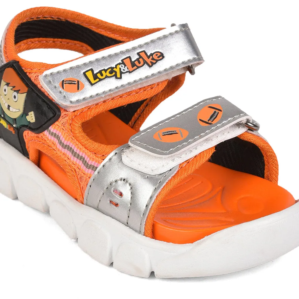 Lucy & Luke (Orange) Casual Sandal For Kids FLYNN-27 By Liberty