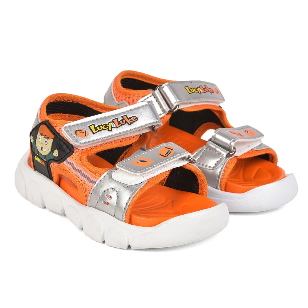 Lucy & Luke (Orange) Casual Sandal For Kids FLYNN-27 By Liberty