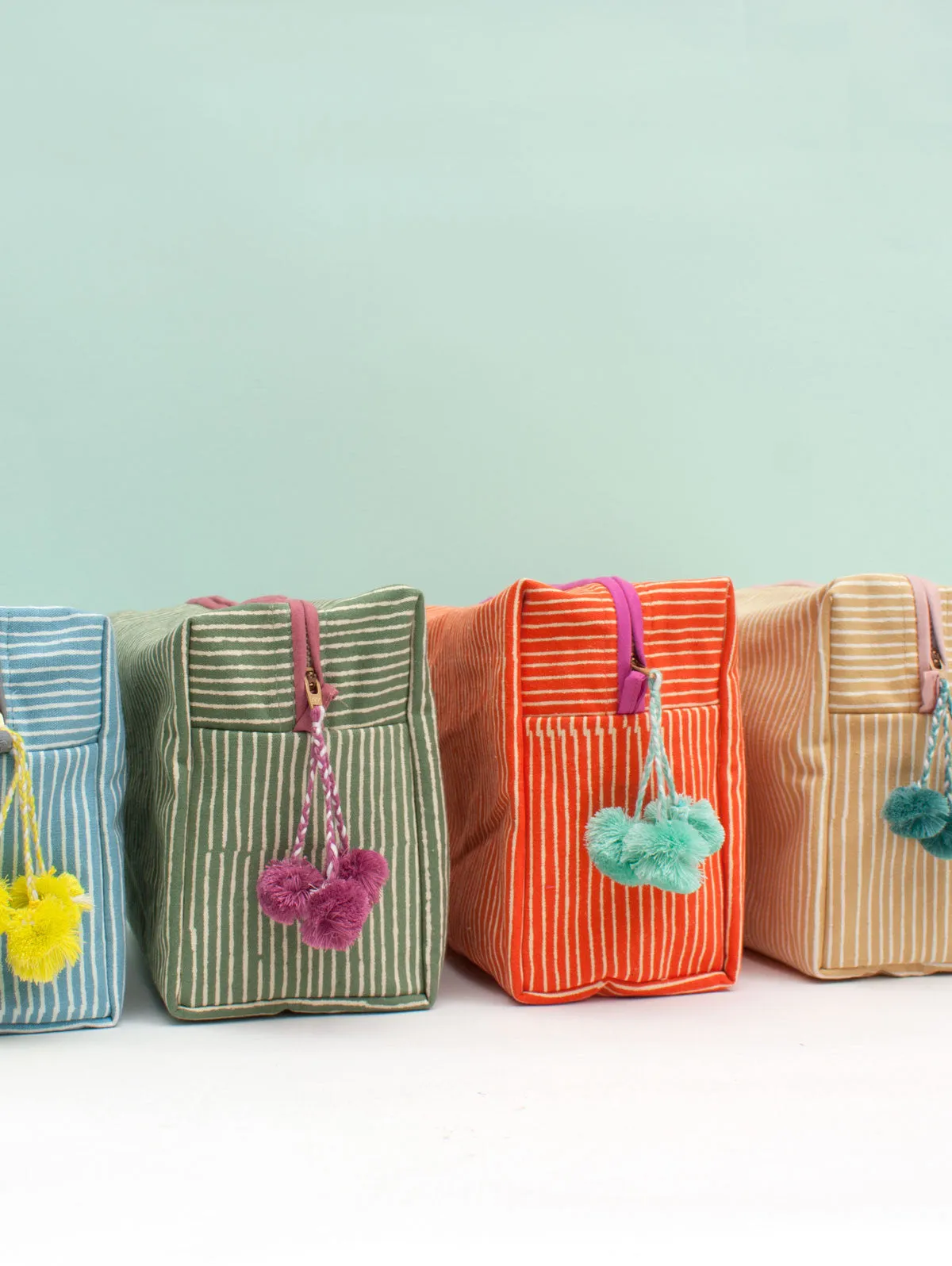 Stripe Washbag, Blue