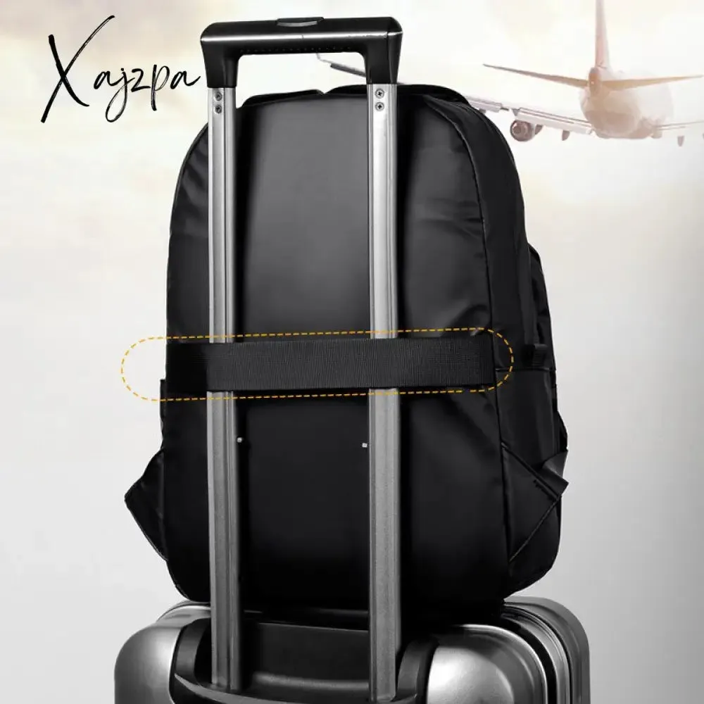 Xajzpa - High Capacity Ultralight Backpack For Men Soft Polyester Fashion School Backpack  Laptop Waterproof Travel Shopping Bags Men's